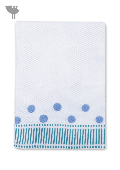 Handloom Cotton Hand Towel With Block Print Border